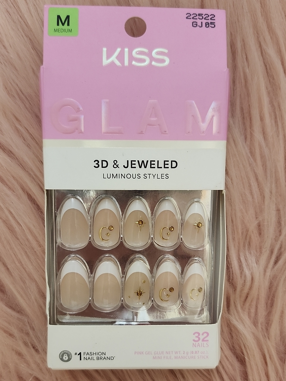 Brand New KISS GLAM 3D & JEWELED LUMINOUS STYLES False Nails-M